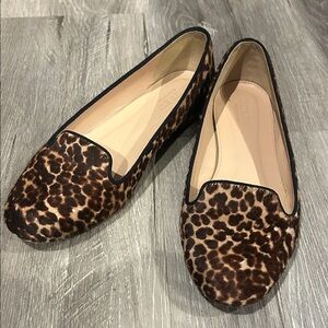 J. Crew Pony Hair Leopard Print Ballet Flats